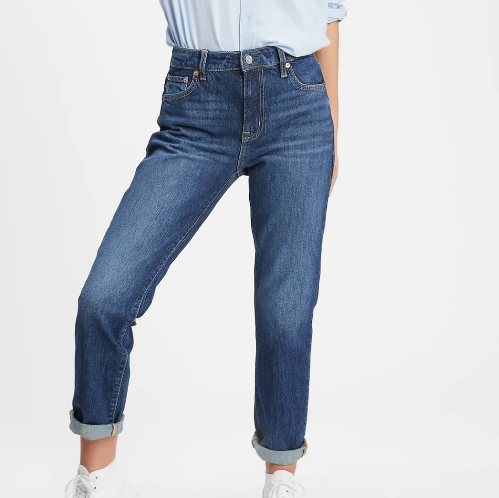 Gap Denim Universal Slim Boyfriend Fit Dark Wash Jeans 24P